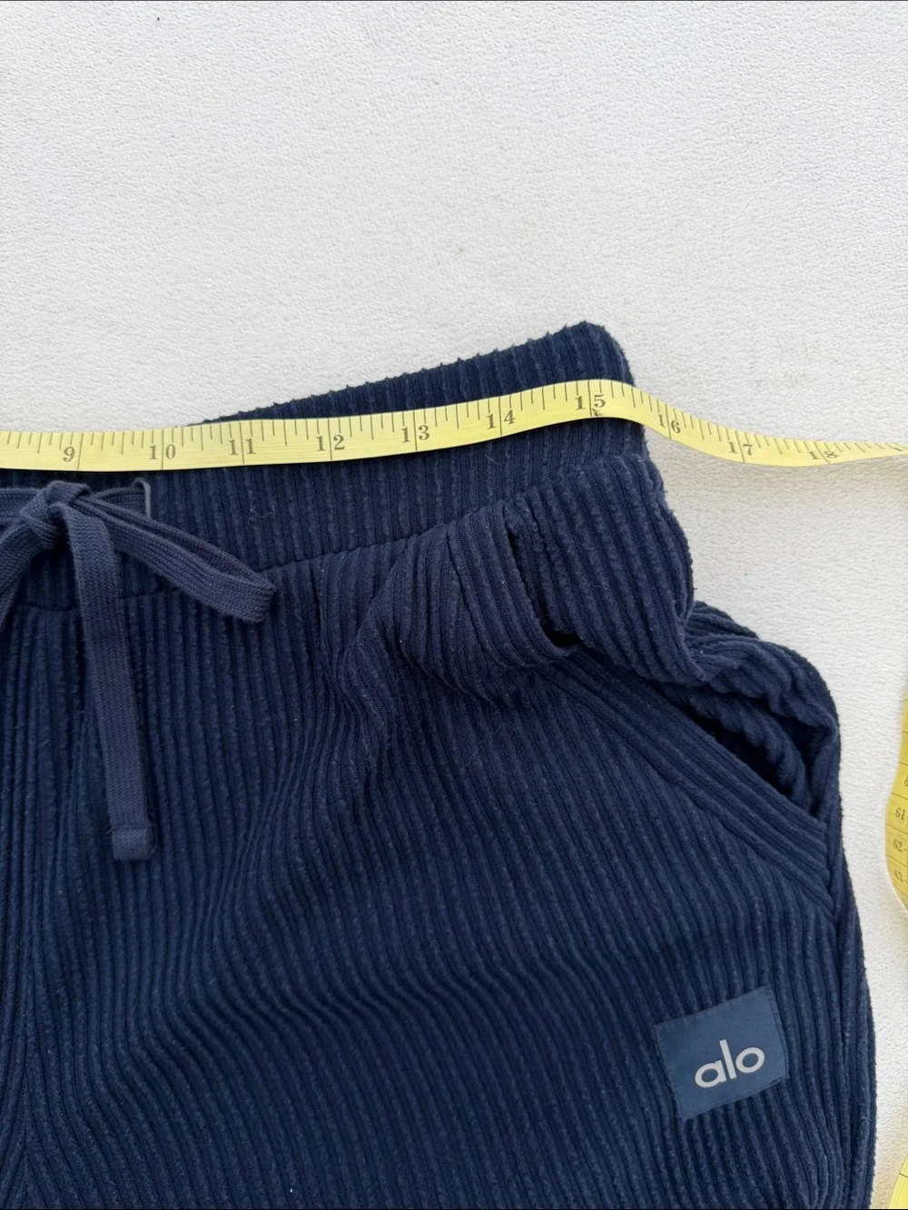 ALO Yoga Navy Ribbed Drawstring Joggers